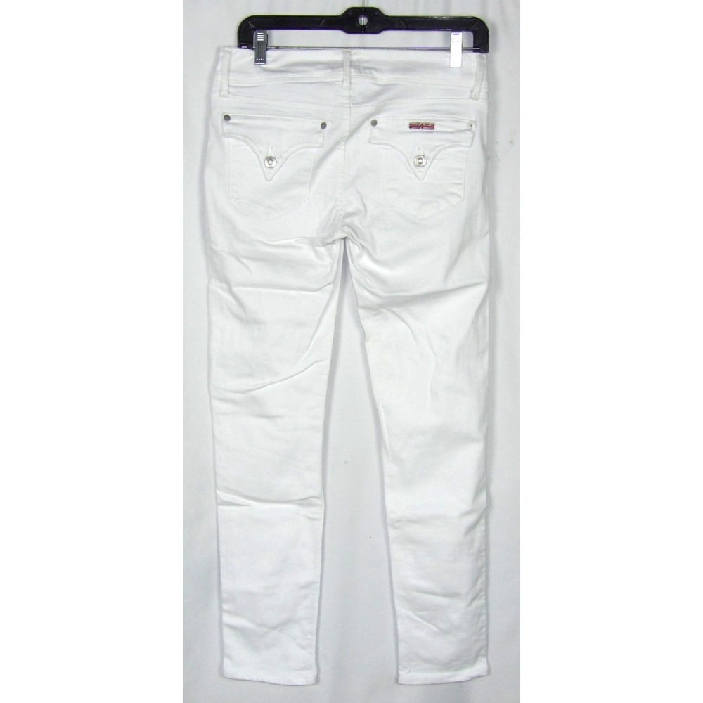 HUDSON Collin Flap Skinny Ankle White Distressed Stretch Denim Jeans Women's 28